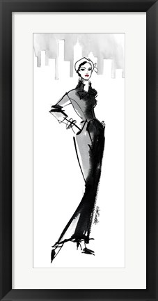 Framed Fifties Fashion III with Red Print