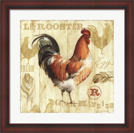 Framed Joli Rooster I Print