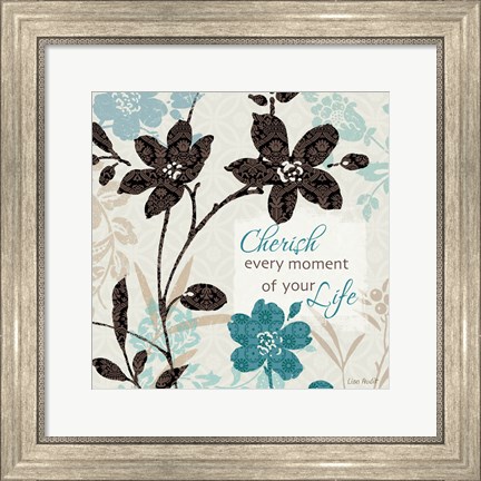Framed Botanical Touch Quote I Print
