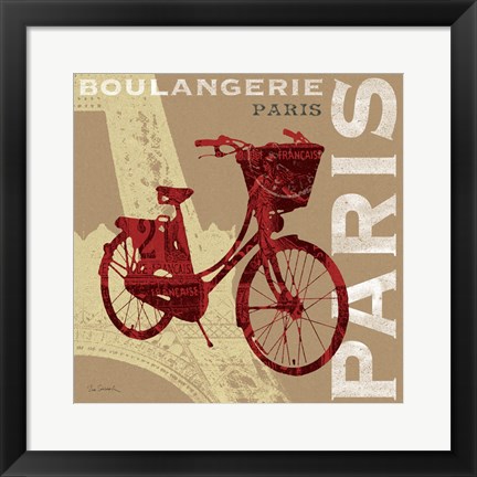 Framed Cycling in Paris Print