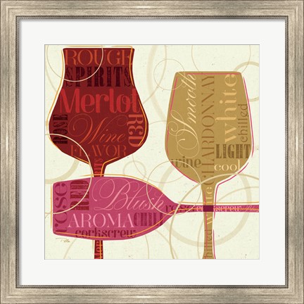 Framed Colorful Wine I Print