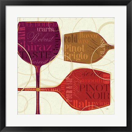 Framed Colorful Wine II Print