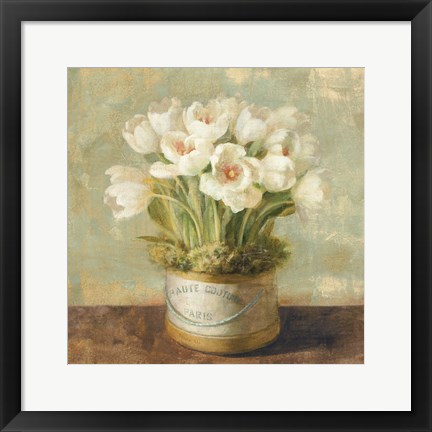 Framed Hatbox Tulips Print
