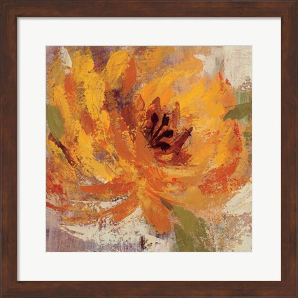 Framed Fiery Dahlias I Crop Print