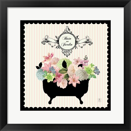 Framed Bain du Jardin I Print