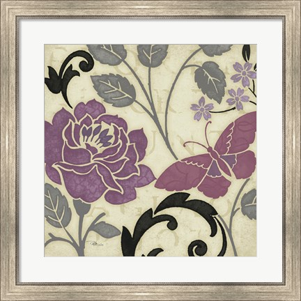 Framed Perfect Petals I Lavender Print