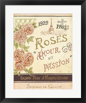 Framed French Seed Packet I Print