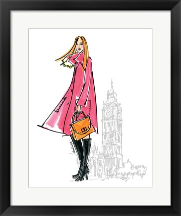 Framed Colorful Fashion I - London Print