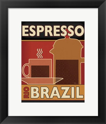 Framed Deco Coffee I Print