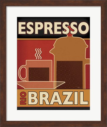 Framed Deco Coffee I Print