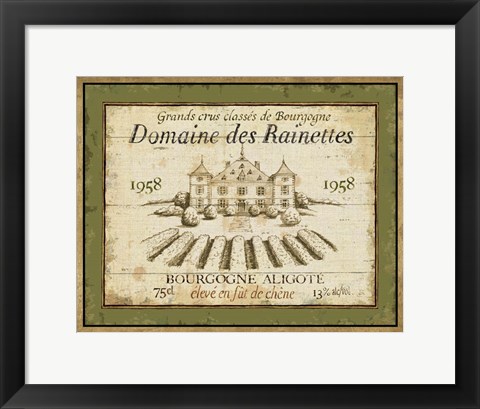 Framed French Wine Label III Print