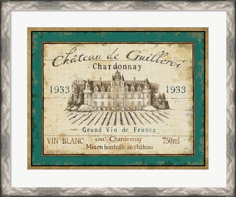 Framed French Wine Label IV Print