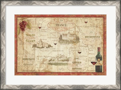 Framed Wine Map Print