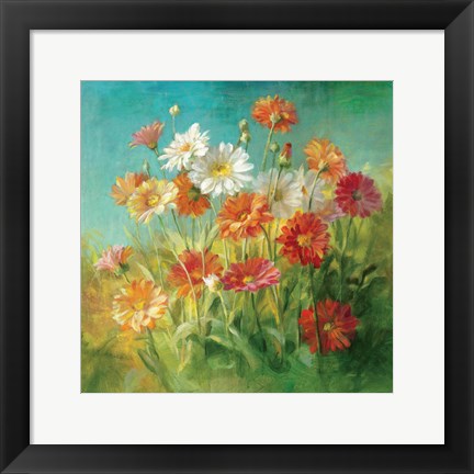 Framed Painted Daisies Print