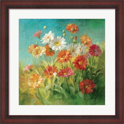 Framed Painted Daisies Print