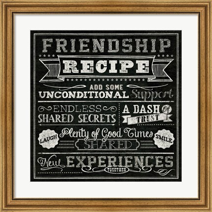 Framed Thoughtful Recipes IV Print