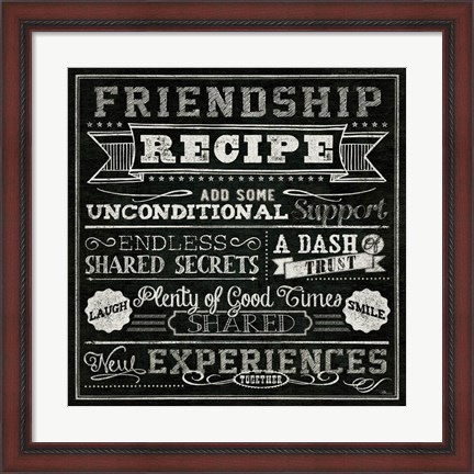 Framed Thoughtful Recipes IV Print