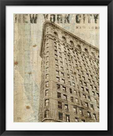 Framed Vintage NY Flat Iron Print