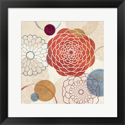 Framed Abstract Bouquet I Print