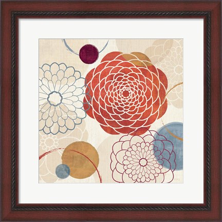 Framed Abstract Bouquet I Print