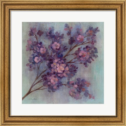 Framed Twilight Cherry Blossoms I Print