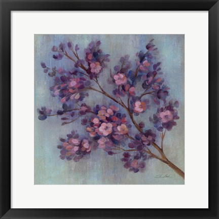 Framed Twilight Cherry Blossoms II Print