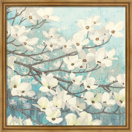 Framed Dogwood Blossoms II Print