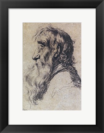 Framed Head of an Old Man Print