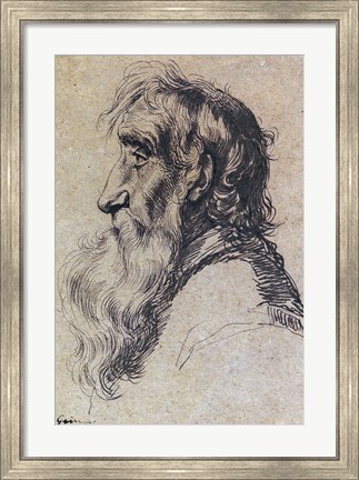 Framed Head of an Old Man Print