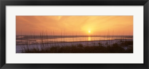 Framed Sea at dusk, Gulf of Mexico, Tigertail Beach, Marco Island, Florida, USA Print