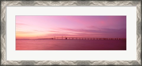 Framed Dawn, Chesapeake Bay Bridge, Maryland, USA Print