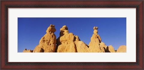 Framed Low angle view of rock formations, Queens Garden, Bryce Canyon National Park, Utah, USA Print