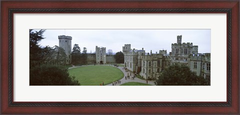 Framed High angle view of buildings in a city, Warwick Castle, Warwickshire, England Print