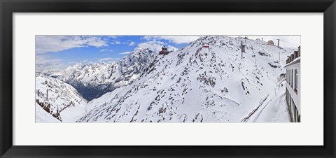 Framed Snow covered mountain range, Stelvio Pass, Italy Print