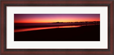 Framed Beach at sunset, Santa Cruz, Santa Cruz County, California, USA Print