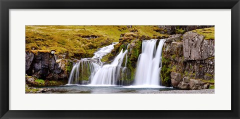 Framed Waterfall, Kirkjufellsfoss Waterfall, Myrar, Snaefellsnes, Borgarfjordur, Iceland Print