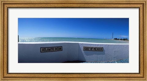 Framed Junction of Atlantic Ocean and Gulf of Mexico, Key West, Monroe County, Florida, USA Print