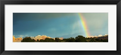 Framed Rainbow over Capitol Reef National Park, Utah, USA Print
