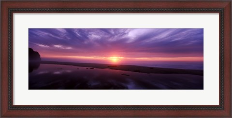 Framed Sunset over Pomponio State Park, San Mateo County, California, USA Print