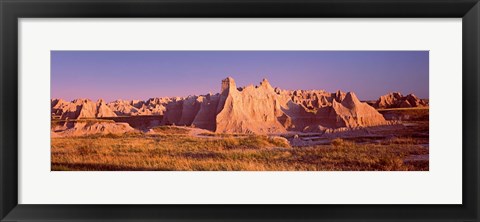 Framed Rock formations in a desert, Badlands National Park, South Dakota, USA Print