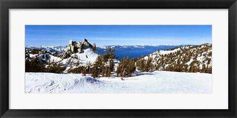 Framed Trees on a snow covered landscape, Heavenly Mountain Resort, Lake Tahoe, California-Nevada Border, USA Print