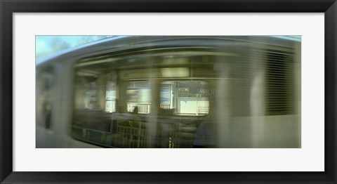 Framed Train at railroad station platform, Evanston, Cook County, Illinois, USA Print