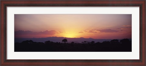 Framed Sunset over a landscape, Tarangire National Park, Tanzania Print
