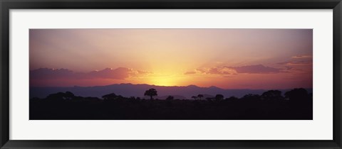 Framed Sunset over a landscape, Tarangire National Park, Tanzania Print