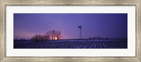 Framed Windmill in a field, Illinois, USA Print