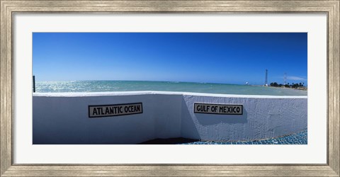 Framed Junction of Atlantic Ocean and Gulf of Mexico, Key West, Monroe County, Florida, USA Print