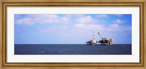 Framed Natural gas drilling platform in Mobile Bay, Alabama, USA Print