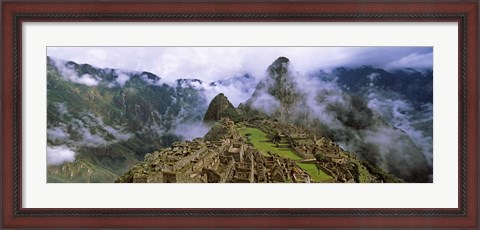 Framed High Angle View of Machu Picchu, Peru Print