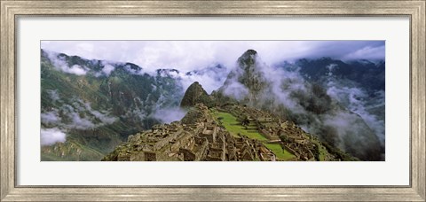 Framed High Angle View of Machu Picchu, Peru Print