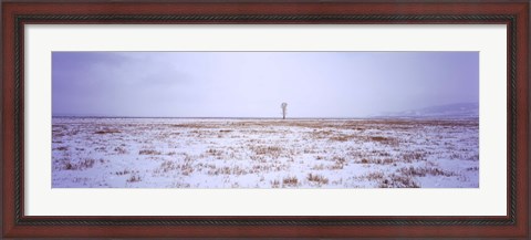 Framed Snow covered landscape in winter, Antelope Flat, Grand Teton National Park, Wyoming, USA Print